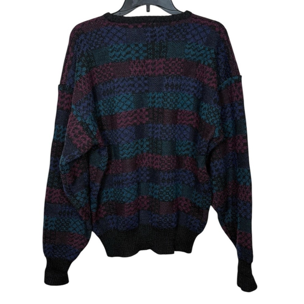 Vintage Boston Traders 100% Wool Plaid Men's Crewneck Sweater Size L - Picture 2 of 4